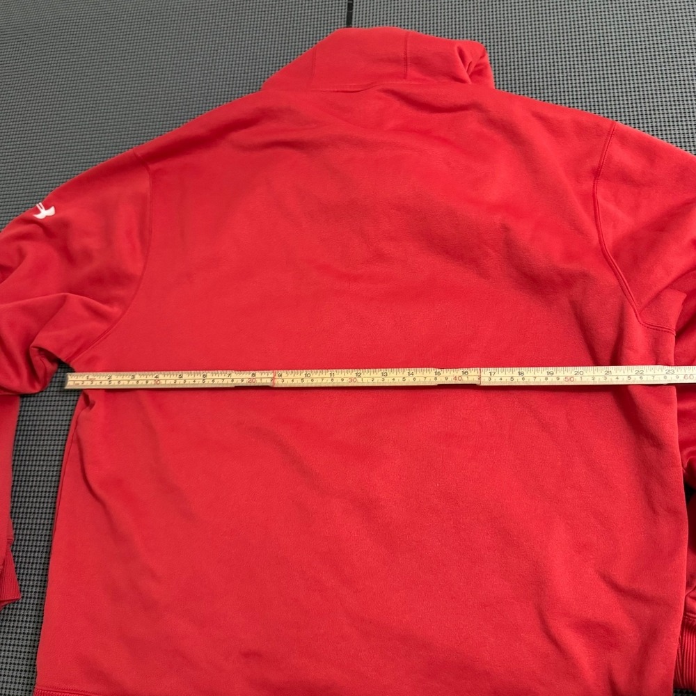 Under Armour Wisconsin Badgers Red Fleece Pullover Hoodie Men's L Hooded Logo - Picture 10 of 11